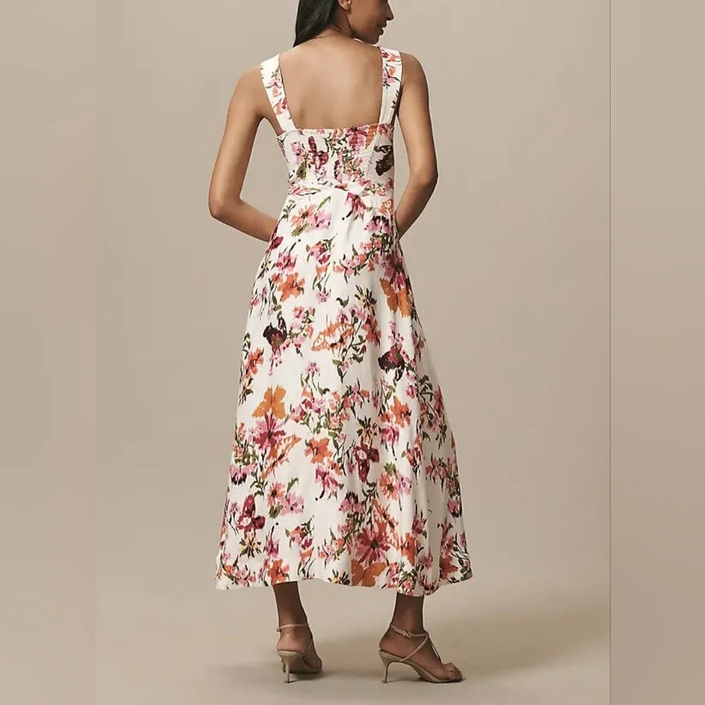 Anthropologie Maeve The Jocelyn Sleeveless Slip Midi Dress In Pink New W/O Tags - Picture 2 of 12